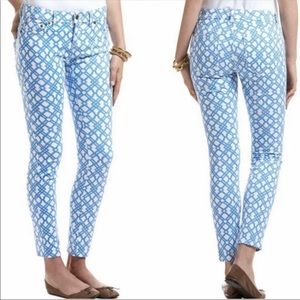 Vineyard Vines Blue & White Lattice Skinny Jeans